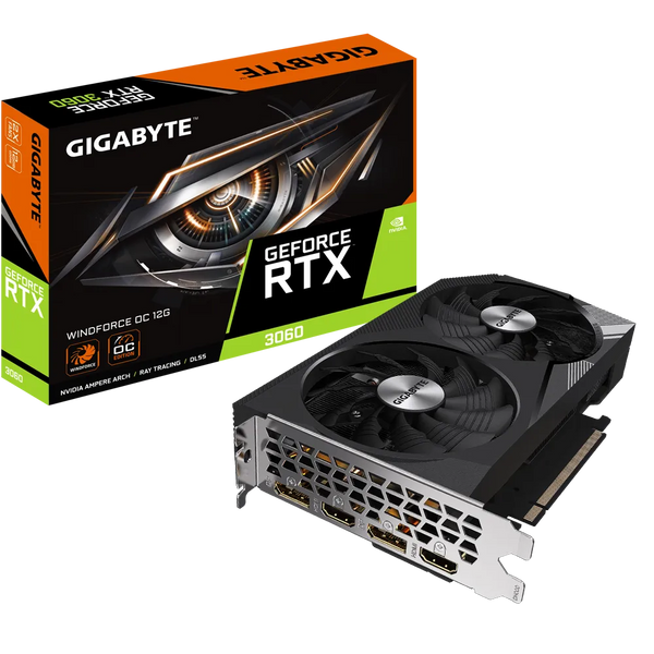 Gigabyte GeForce RTX™ 3060 WINDFORCE OC 12G 1.0 GDDR6 Video Card, 1792 MHz PCI-E 4.0, 1x HDMI 2.1 *2