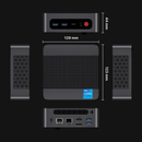 Ready-To-Go Intel i5-12450H Mini PC 4.40 GHz, 16GB DDR4, 512GB NvMe SSD, Dual HDMI, WiFi 6, USB C,4x USB 3.0, GbE LAN, Bluetooth 5.2, Windows 11 Pro