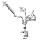 Brateck 17in-27in Triple Monitors Pole-Mounted Epic Gas Spring Aluminum Monitor Arm with USB Gloss Grey