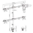 Brateck Pole Mount Quad-Screen Monitor Mount Fit most 17-32 inch