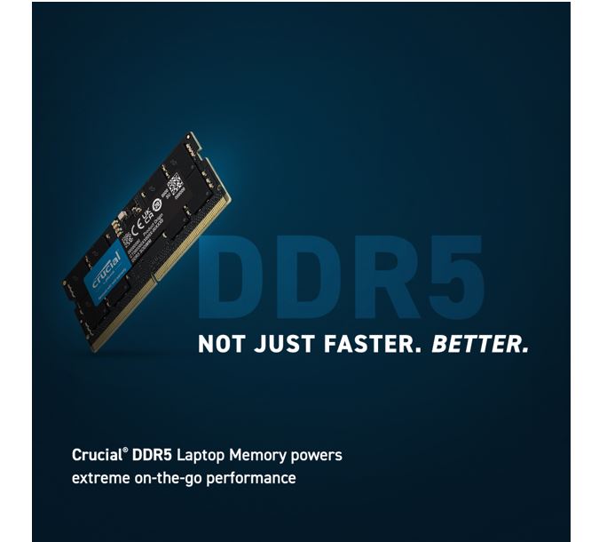 Crucial 48GB (1x48GB) DDR5 SODIMM 5600MHz CL46 Notebook Laptop