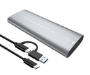 M.2 NVMe & NGFF SSD External Enclosure USB 3.1 Type-C with USB-A Adapter