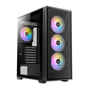 Antec AX81 E-ATX, 1x 360mm Radiator ront, 4x ARGB 12CM Fans 3x Front & 1x Rear included. RGB controller for six fans Mesh Tempered Glass Case