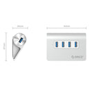 Orico Aluminum Alloy 4 Port USB3.0 HUB (Silver)