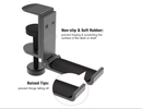 Headphone Hanger Holder Stand Aluminum Clamp Foldable Black/silver