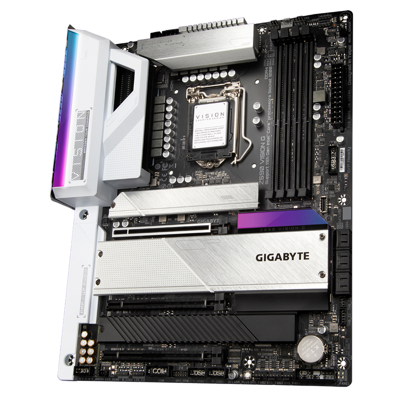 Gigabyte Z590 VISION G Intel ATX Motherboard, 4x DDR4, 3x PCI-E x16, 3x M.2, 6x SATA, 2x USB C, 6x USB 3.2, 2x USB 2.0
