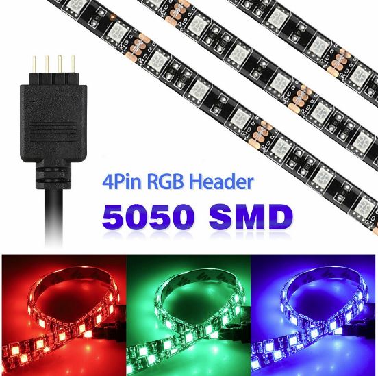 30cm RGB Strip 4-pin/12v, Support Motherboard Sync