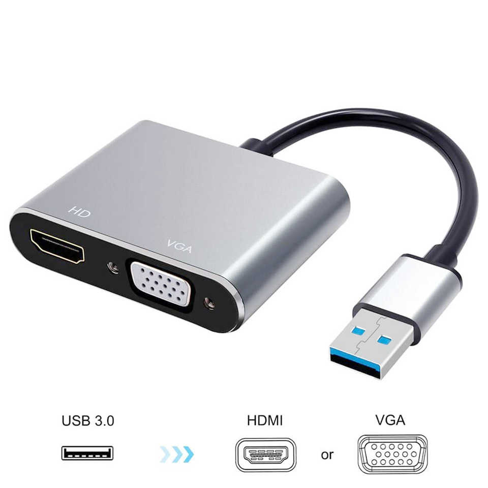 Yuhlycon USB3.0 to VGA/HDMI Video Card – Netplus Computers