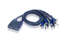 Aten 4 Port USB VGA Cable KVM Switch with audio, 1.8M Cable, Video DynaSync, mouse and keyboard emulation