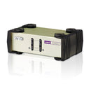 Aten 2 Port USB & PS/2 VGA KVM Switch, Video DynaSync, mouse and keyboard emulation, 2 VGA USB and PS/2 KVM Cables included