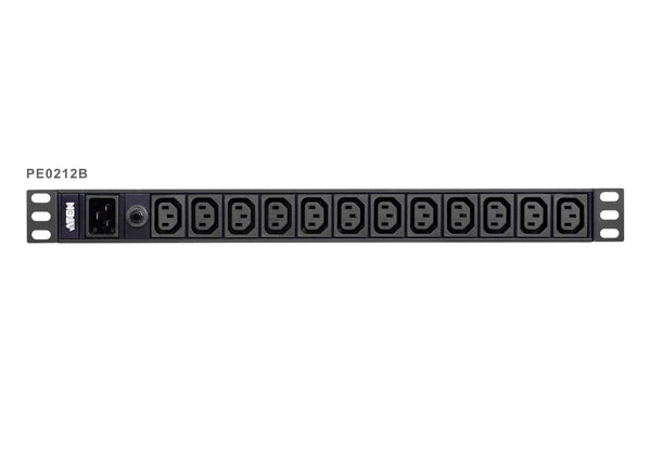 Aten 12 Port 1U Basic PDU supports up to 15A with 12 IEC C13 outputs, overload protection