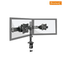 Brateck Dual Monitor Arm with Desk Clamp VESA 75/100mm 13'-27' monitors,Weight capability 8kgs,Rotate for 360°
