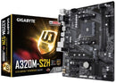 Gigabyte GA-A320M S2H Ryzen AM4 mATX MB 2xDDR4 3xPCIE M.2 HDMI DVI VGA RAID Realtek GbE LAN 4xSATA3 3xUSB3.1 ~GA-A320M-HD2