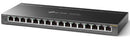 TP-Link TL-SG116E 16-Port Gigabit Unmanaged Pro Switch Desktop/Wall Mounting L2 Features 32xVLAN 32Gbps Capacity 23.81Mpps 8K MAC 4.1Mb Buffer Fanless