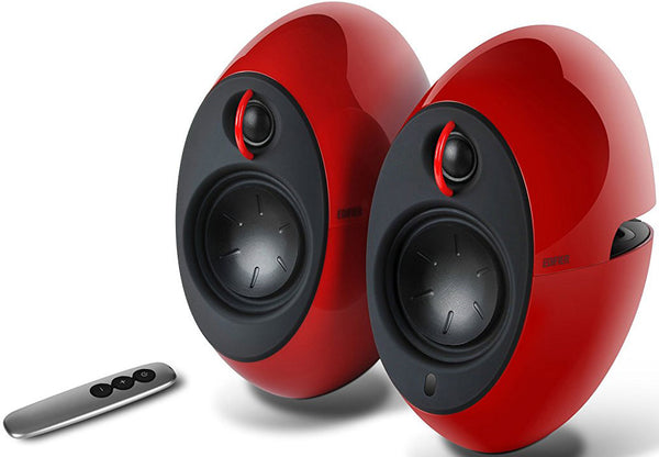 Edifier E25HD LUNA HD Bluetooth Speakers Red - BT 4.0/3.5mm AUX/Optical DSP/ 74W Speakers/ Curved design/Dual 2x3 Passive Bass/Wireless Remote
