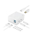 mbeat Cubix portable USB-C Docking Station with Built-in Power (White Colour) - USB-C 2.0 20V/45W Direct Output (5Gps)/2x USB 3.0/1x USB-C/1x HDMI