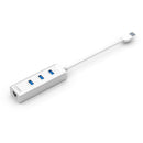 mbeat HAMILTONÂ 3-Port USB 3.0 Hub with Gigabit LAN - 3x USB/10/100/1000Mbps RJ45 USB LAN/Supports Window or MAC OS 10x and Above