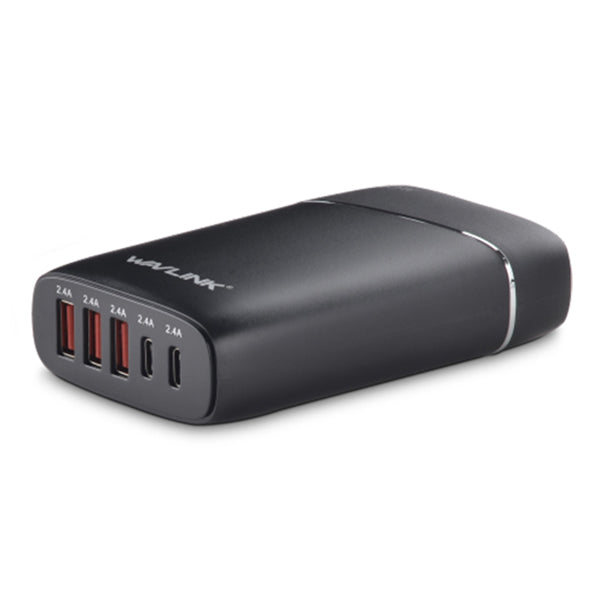 Wavlink USB3.0 with Dual Type-C 5 ports 45W Rugged Smart USB Charger (LS)