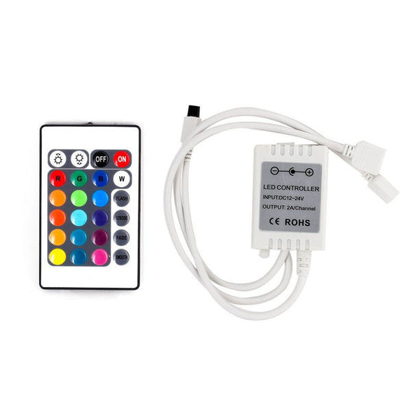 RGB Controller with IR Remote Control & 2 x 12v/4 pin Connectors