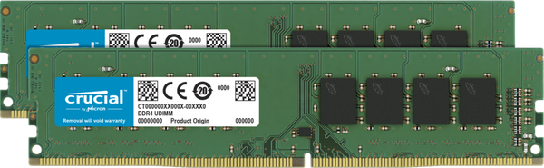 Crucial 32GB (2x16GB) DDR4 UDIMM 3200MHz CL22 DR x8 Dual Channel Desktop PC Memory RAM