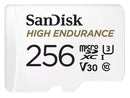 SanDisk High Endurance 256GB microSD 100MB/s 40MB/s 20K hrs 4K UHD C10 U3 V30 with Adapter