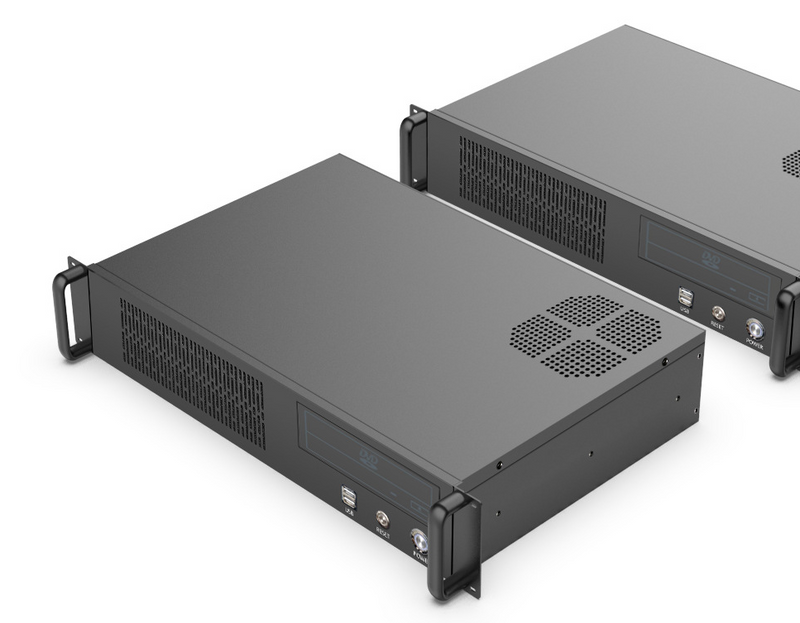 TGC Rack Mountable Server Chassis 2U 390mm Depth, 4x Int 3.5" Bays, 4x Low Profile PCIE Slots, MATX MB, ATX PSU