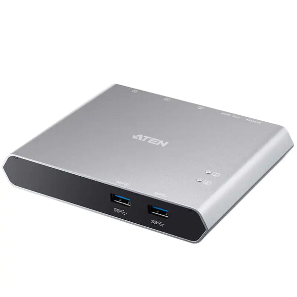 Aten 2-Port USB-C KVM Switch (Dock) with Power Pass-Through