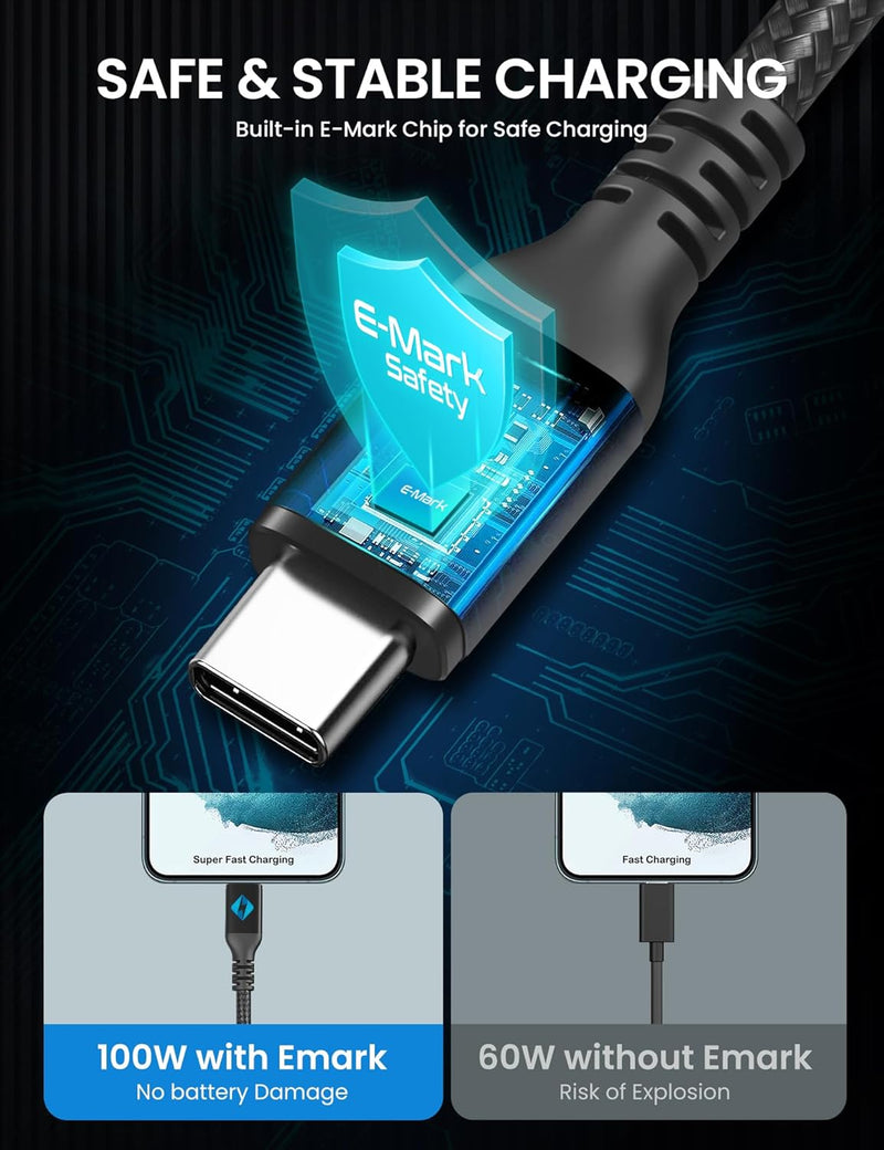 Zyron 100W PD Fast Charging  USB-C to USB-C Cable 2m