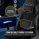 CORSAIR TC100 RELAXED Gaming Chair - Fabric - Racing-Inspired Design (Grey & Black)