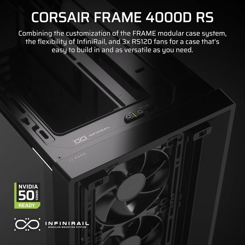 Corsair Frame 4000D RS TG Modular Mid-Tower E-ATX Case - Black