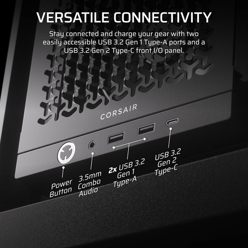 Corsair Frame 4000D RS TG Modular Mid-Tower E-ATX Case - Black
