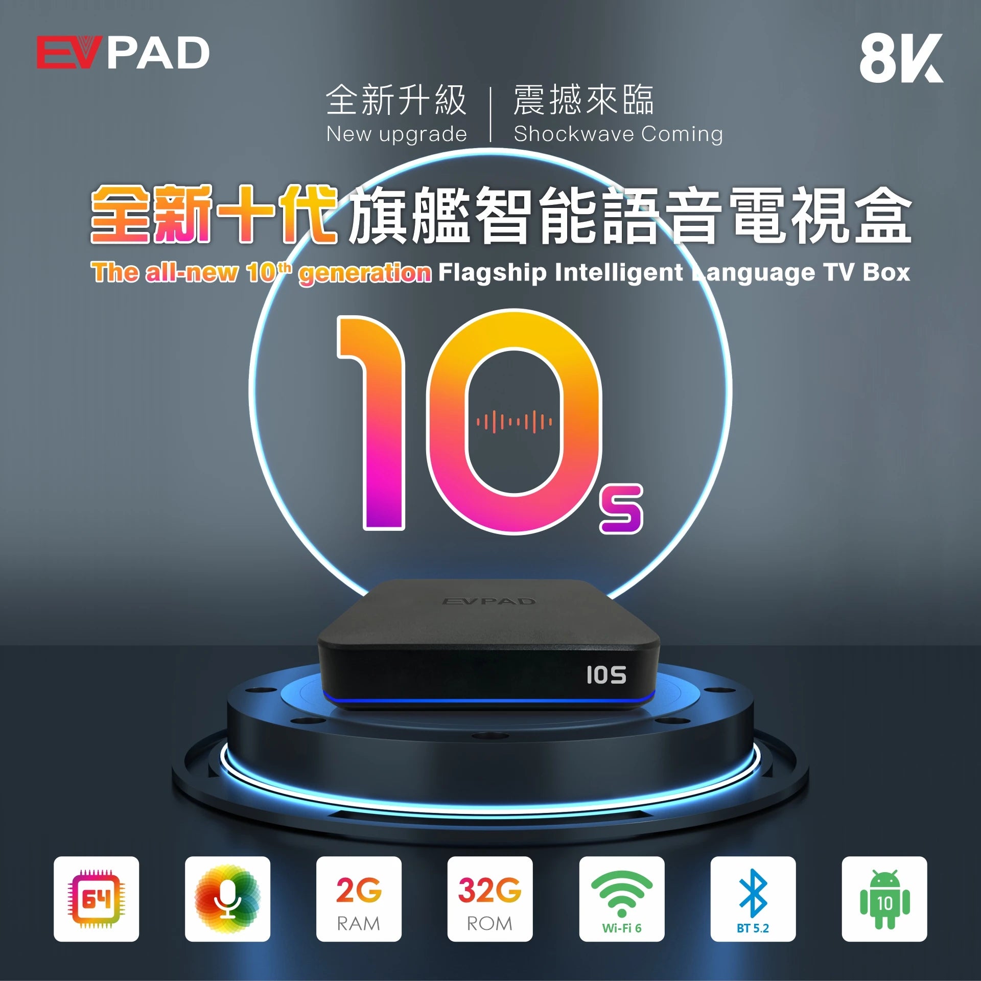 EVPAD 10P 8K 平日16時半までの注文は当日発送可能 TVbox Genuine-evpad-10p-box-2023-usa