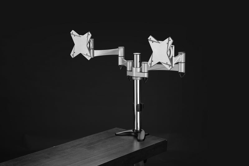 Astrotek Monitor Stand Desk Mount 43cm Arm for Dual Screens 13'-27' 8kg 15Â° tilt 180Â° swivel 360Â° rotate VESA 75x75 100x100 ~MAAT-LCDMOUNT-2S