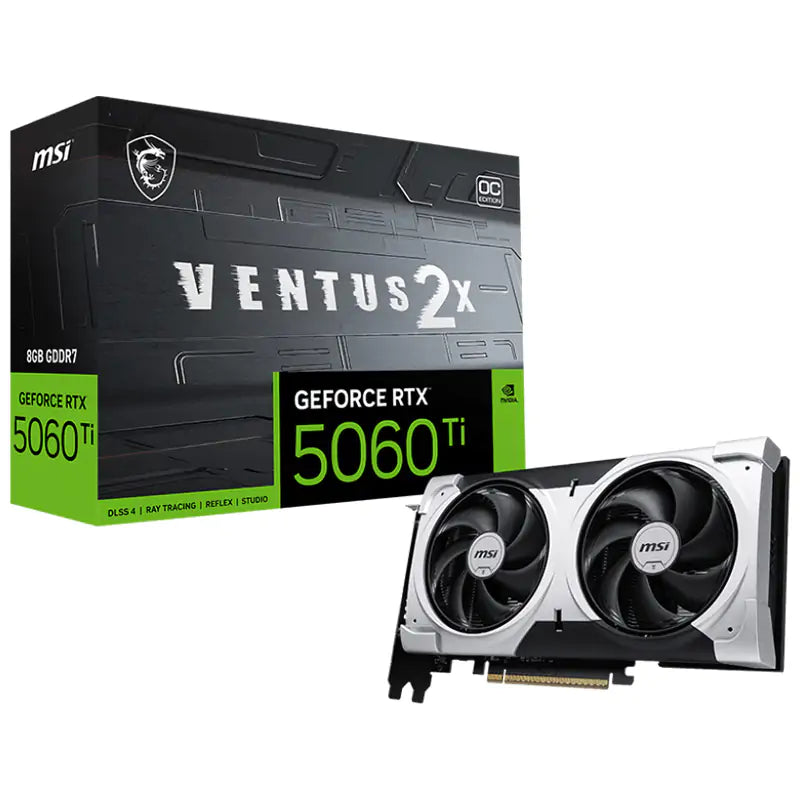 MSI nVidia GeForce RTX™ 5060 Ti 8G VENTUS 2X OC PLUS, PCI Express® Gen 5 x16MSI nVidia GeForce RTX™ 5060 Ti 8G VENTUS 2X OC PLUS, PCI Express® Gen 5 x16