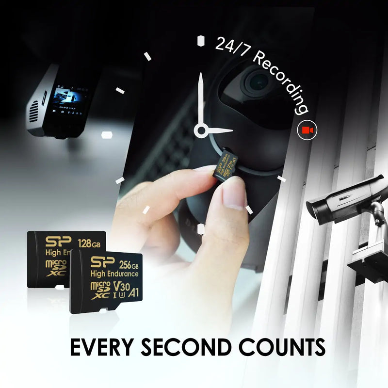 SP Silicon Power 512GB High Endurance 4K UHD Video microSDXC Card with Adapter Video Recording Car Dash Cam Security Camera UHS-I,C10,U3,A1,V30