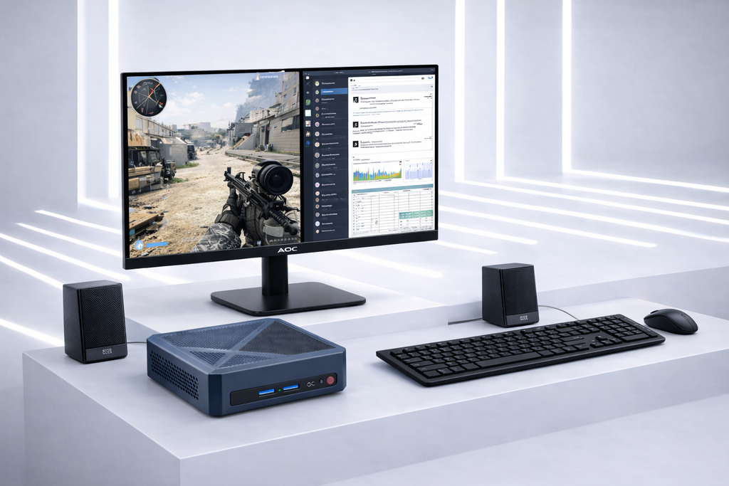 Mini PC Desktop Bundle with 24” Full HD Monitor | Wireless Keyboard ...