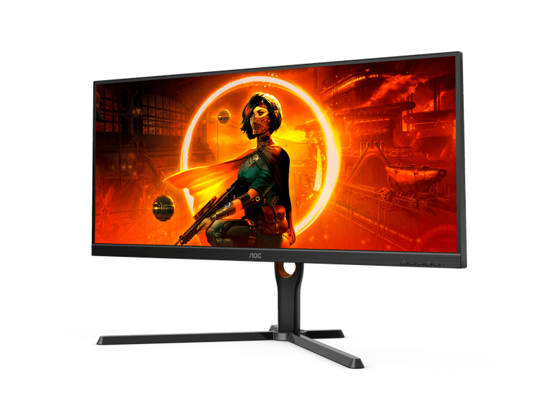 AOC 34" 3K Gaming 1ms 144hz, 130mm Height Adjustable Stand. FreeSync Premium, 3-sided Frameless Gaming Monitor