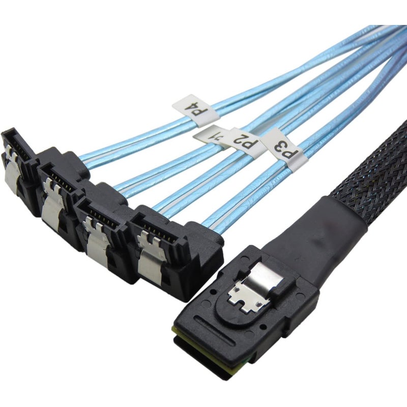 TGC Mini-SAS (mSAS) SFF-8087 to 4 SATA datacable – Netplus Computers