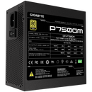 Gigabyte P750GM 750W ATX PSU Power Supply 80+ Gold >90% Modular 2x8 Pin120mm Fan Black Flat Cables Single +12V Rail