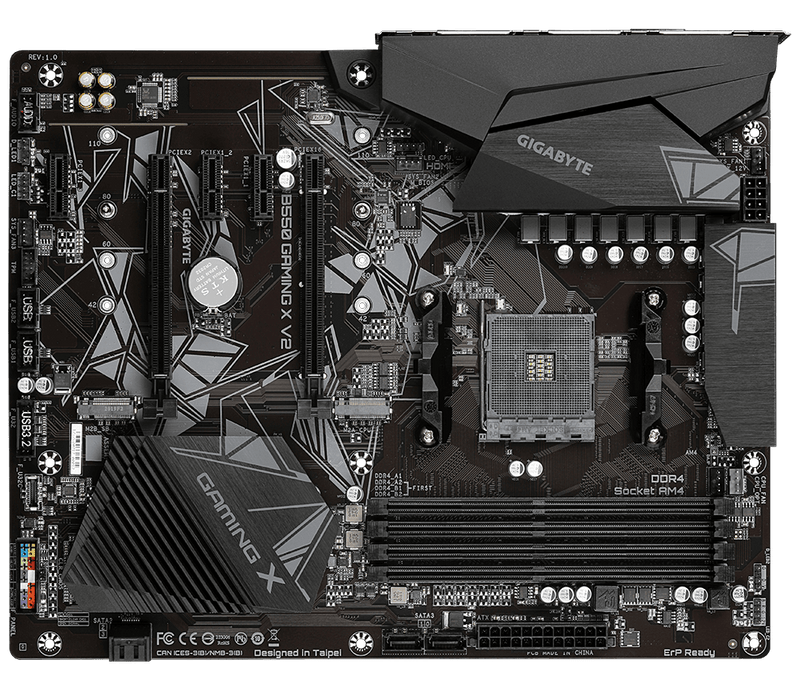 Gigabyte B550 GAMING X V2 AMD Ryzen ATX Motherboard 4xDDR4 4xSATA 2xM,2 LAN RAID HDMI DVI-D 2xPCIE3.0x16 4xUSB3.2 6xUSB2.0