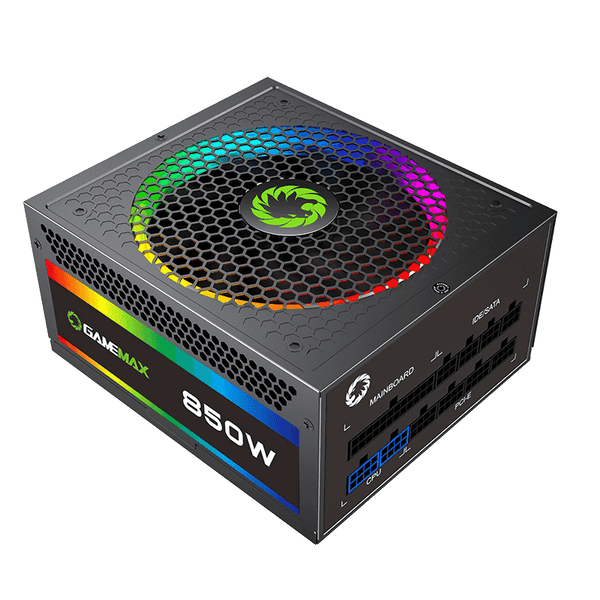 GAMEMAX RGB850-Rainbow 850W Fully Modular 80+ Gold Certified with RGB Light