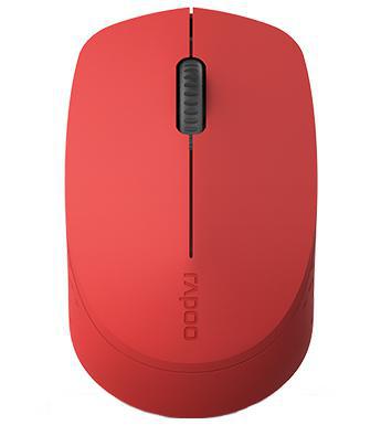 RAPOO M100 2.4GHz & Bluetooth 3 / 4 Quiet Click Wireless Mouse Red - 1300dpi Connects up to 3 Devices, Up to 9 months Battery Life