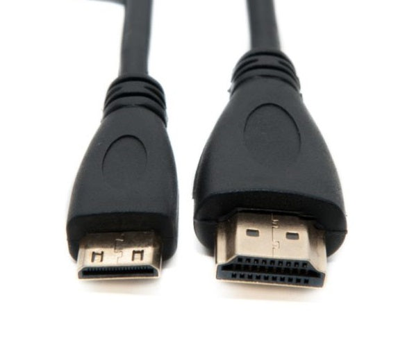 HDMI to Mini HDMI Cable 2m - 1.4v 19 pins A Male to Mini C Male 30AWG OD6.0mm Gold Plated Black PVC Jacket for Tablet Smart Phone