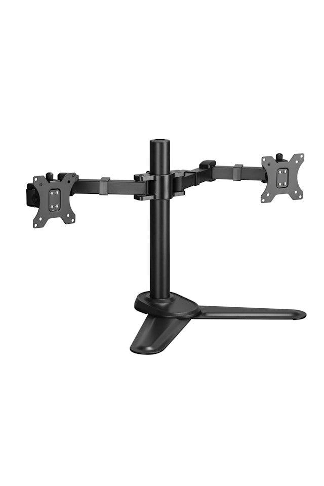 Brateck Dual Free Standing Monitors Affordable Steel Articulating Monitor Stand Fit Most 17"-32" Monitors Up to 9kg per screen VESA 75x75/100x100