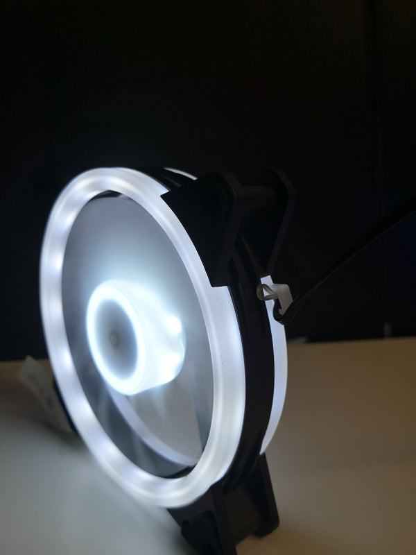 12cm Dual Ring White LED Case Fan V2
