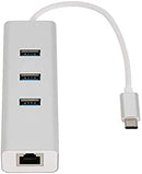 Astrotek USB-C Type-C to LAN + 3 Ports USB3.0 Hub Gigabit RJ45 Ethernet Network Adapter Converter Cable 15cm