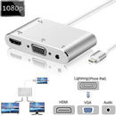P32 Lighting to HDMI / VGA / Audio / Adapter 1080P HD For Apple