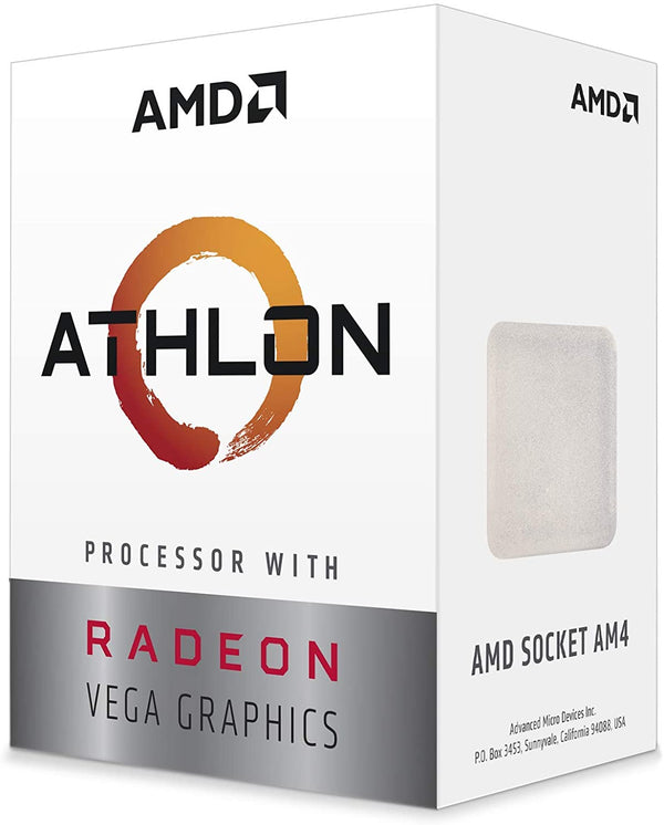 AMD Athlon 3000G, 2 Core 4 Threads 3.5Ghz 5MB Cache Socket AM4 35W with Radeon Vega 3 Graphics With Silent Fan