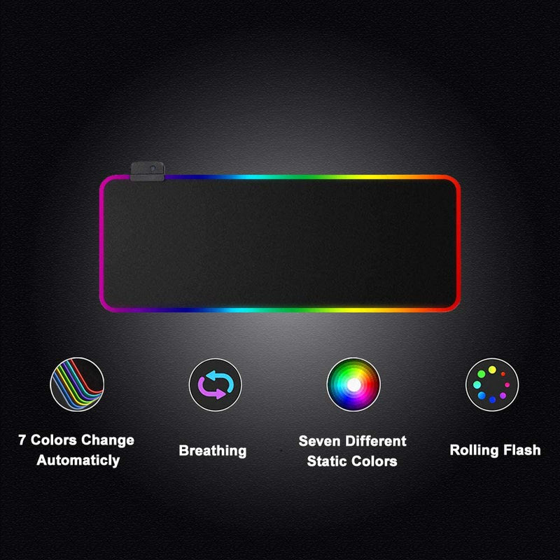 Extra Large Gaming RGB Mouse Mat 800 x 300 x 4mm - Detachable USB Cable & Built in Controller