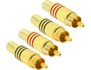 1 x RCA Plug Audio Cable Male Connector Gold